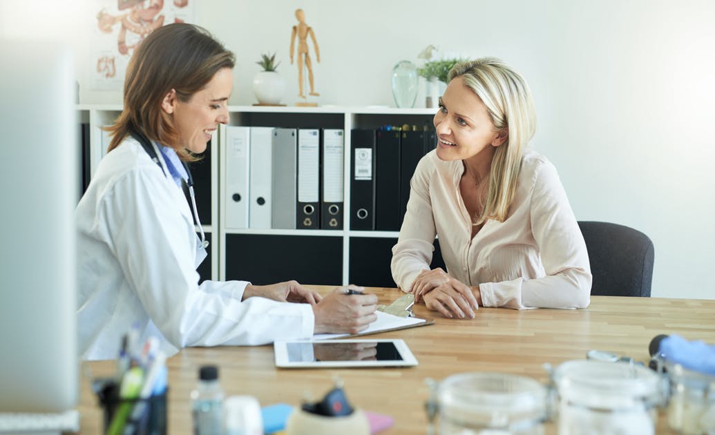 Physician and patient discussion